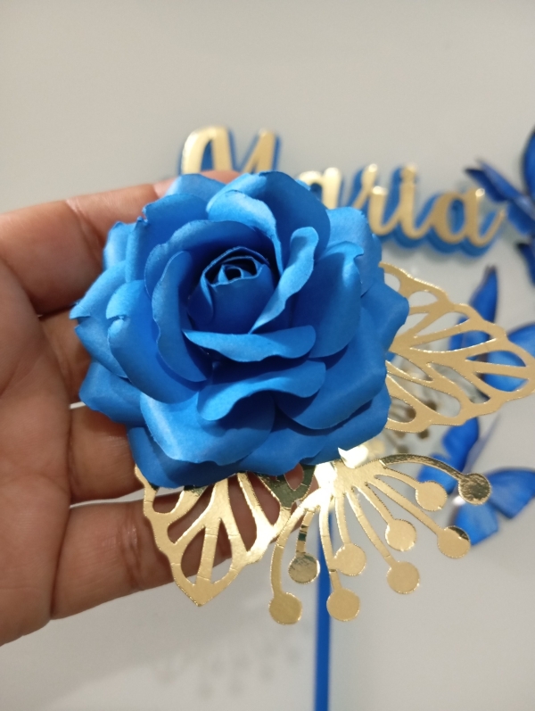 Topo de Bolo Flores - Imagem 3