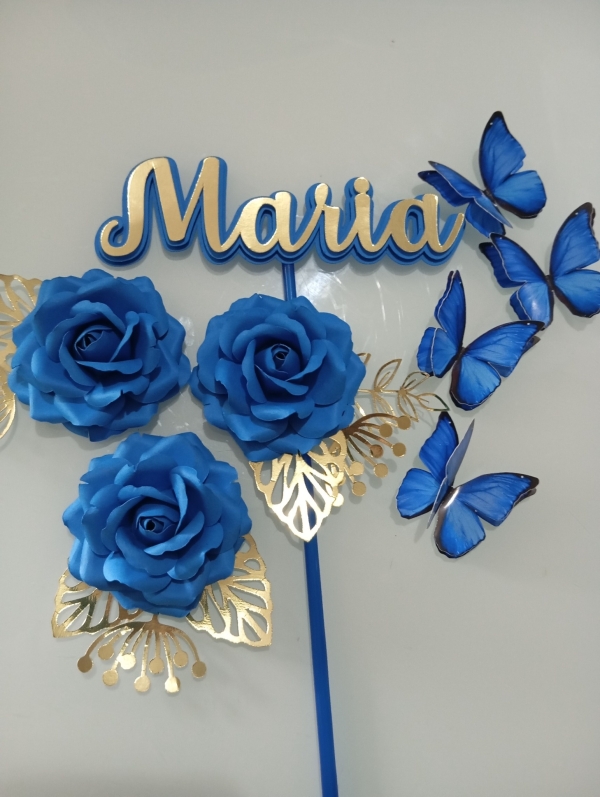 Topo de Bolo Flores - Imagem 4